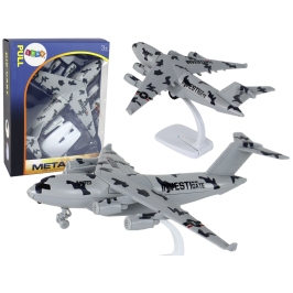 Military Gray Camo UNITED Airplane Figurine HW-605