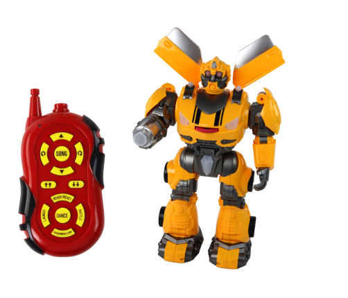 Large Robot Remote Controlled R/C Yellow Sound Light