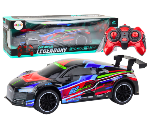 RC Sports Car 1:10 25km/h Lights Black