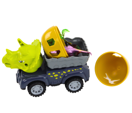 Car Dinosaur With Egg Car With Trailer Figures Set 4 pcs.