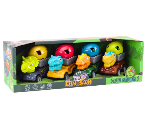 Car Dinosaur With Egg Car With Trailer Figures Set 4 pcs.