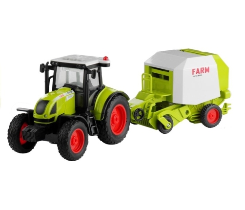 Tractor with Round Baler for Baling Noise making 37,5 cm