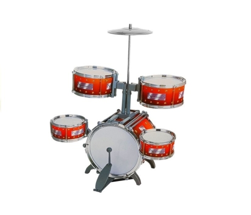 Kids Childrens Jazz Drum Set 5 Drums Stool Instrument Music Toy