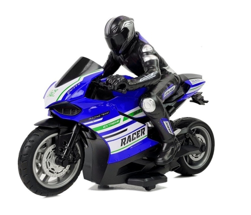 Sports Motorcycle 2.4G Remote Controlled Racer Range 35m Blue