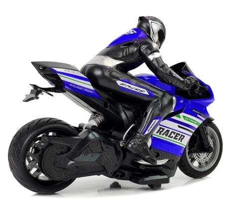 Sports Motorcycle 2.4G Remote Controlled Racer Range 35m Blue