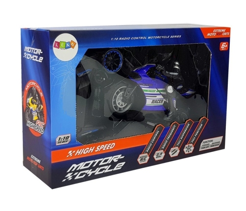 Sports Motorcycle 2.4G Remote Controlled Racer Range 35m Blue