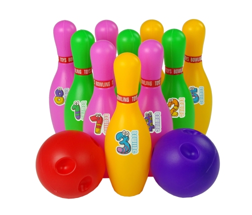 Kids Bowling Set 10 Skittles 2 Balls Children Game