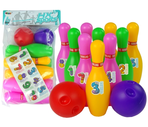 Kids Bowling Set 10 Skittles 2 Balls Children Game