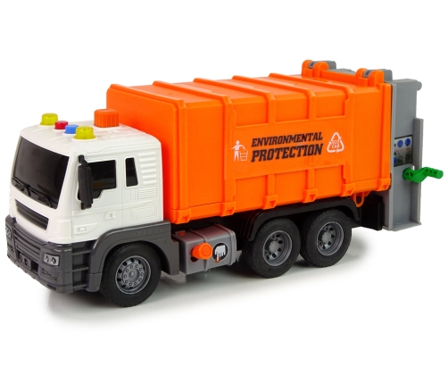 Rubbish Truck Friction Drive Sound Effects Orange 1:16 Segregation