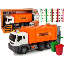 Rubbish Truck Friction Drive Sound Effects Orange 1:16 Segregation