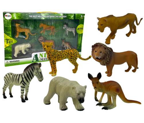 Africa Wildlife Figurine Set Kangaroo Zebra