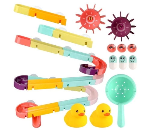 Play Bath Toy Track Sliding Duck Set 44 Elements