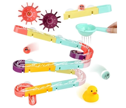 Play Bath Toy Track Sliding Duck Set 44 Elements