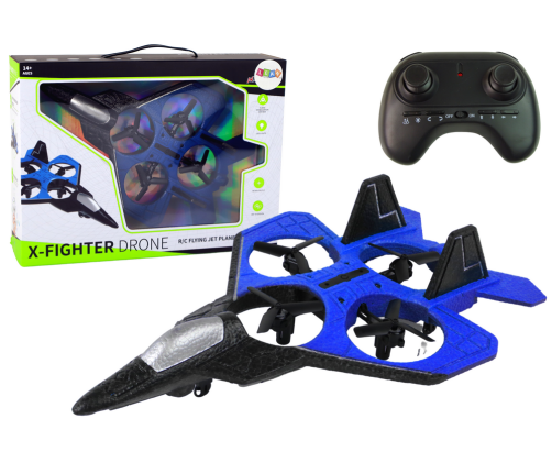 RC Drone Plane Blue Fighter Remote Controlled Pilot