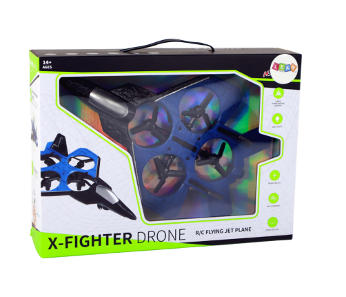 RC Drone Plane Blue Fighter Remote Controlled Pilot