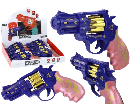 Blue and Pink Revolver Gun Weapon Sounds of Light