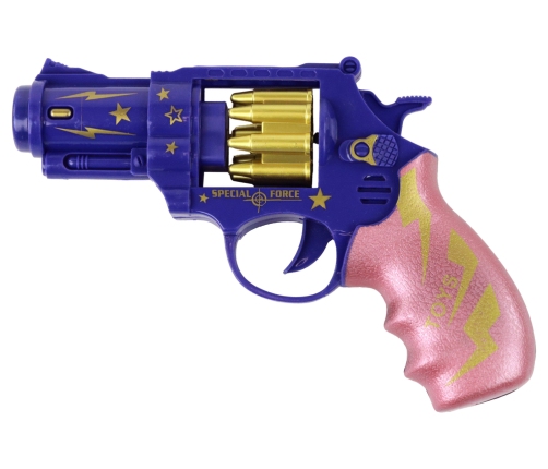 Blue and Pink Revolver Gun Weapon Sounds of Light