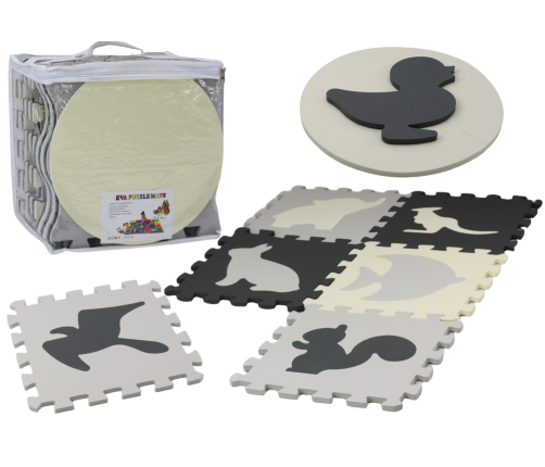 Soft Puzzle Mat Contrasting Educational EVA Foam Gray 28 pieces.