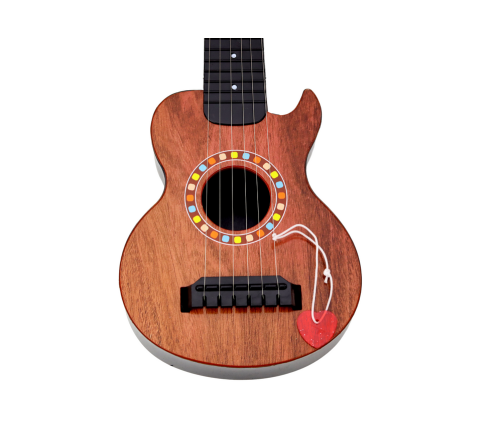 Children's Toy Guitar, Brown Wood Pick