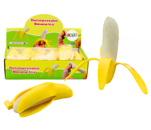 Banana Squishy with Skin Stretchy Rubber Yellow