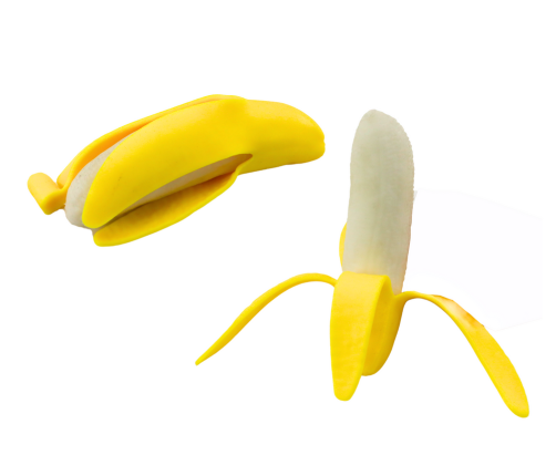 Banana Squishy with Skin Stretchy Rubber Yellow