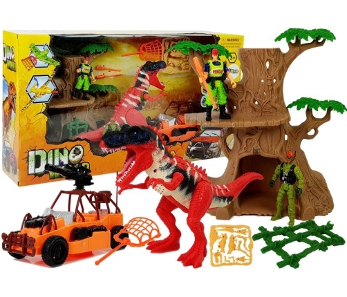 Dinosaur World Figure Set Vehicle Buggy Tree Skeletons Sound