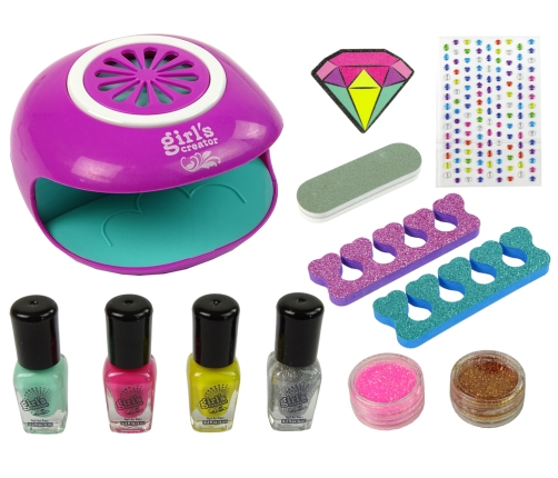 Nail Polish Set Hairdryer Diamonds Glitter