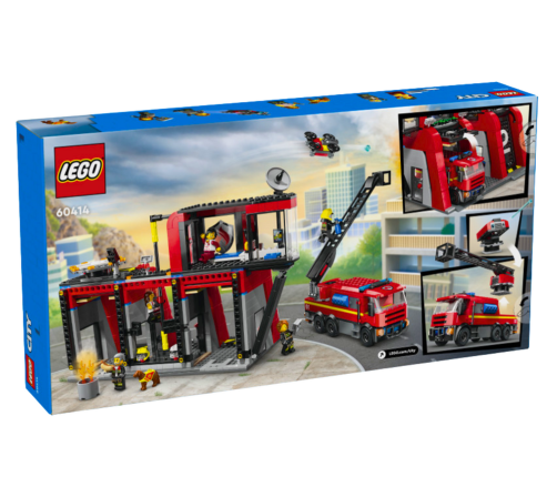 LEGO CITY Bricks Fire Station With Fire Truck 843 Elements 60414