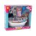 Children's Doll Long Blonde Hair Blue Bathrobe Bathtub Bathroom