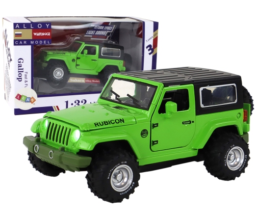 Off-Road Car Battery Powered Friction Drive Metal Green 1:32