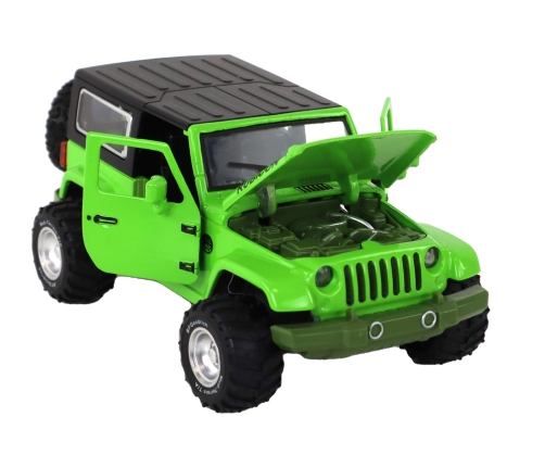 Off-Road Car Battery Powered Friction Drive Metal Green 1:32