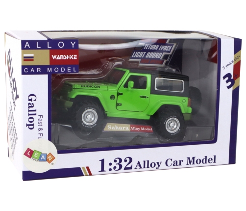 Off-Road Car Battery Powered Friction Drive Metal Green 1:32