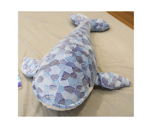 Plush Whale Mascot Gray 50 cm