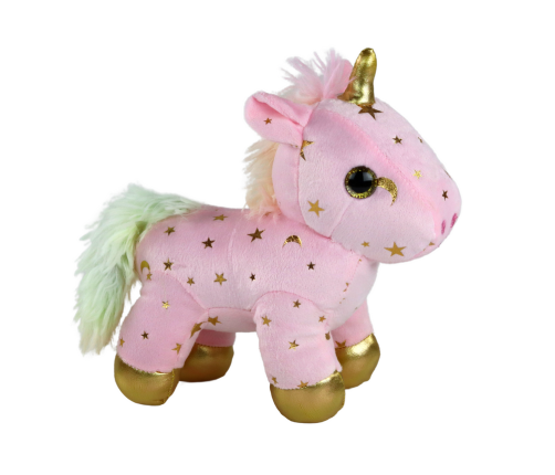 Unicorn Plush Sleeping Animal Lullaby Pink With Stars Set