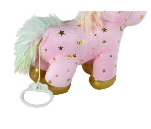 Unicorn Plush Sleeping Animal Lullaby Pink With Stars Set