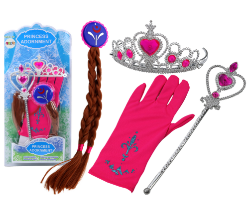 Little Princess Accessories Set Wand Glove Crown Braids