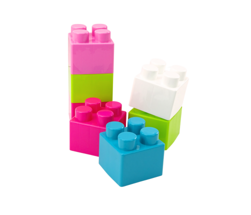 Large Construction Blocks in a Bag Colorful Stickers 12 Pieces