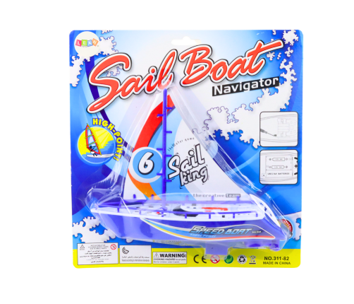 Floating Boat Battery Powered Water Toy Blue