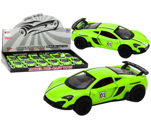 Car Sports Car 1:32 Friction Drive Metal Green