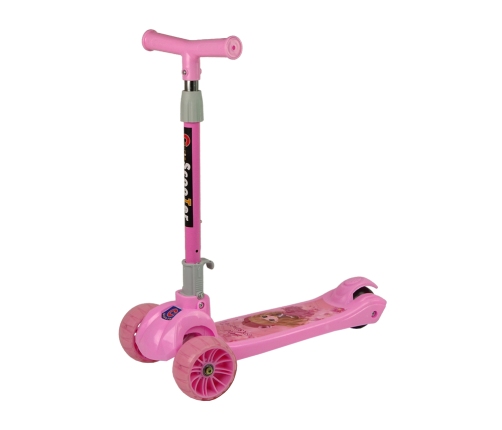 Tricycle Balance Scooter Luminous Wheels Pink Girl