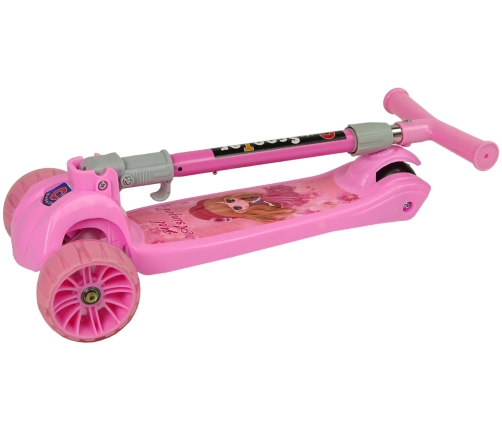 Tricycle Balance Scooter Luminous Wheels Pink Girl