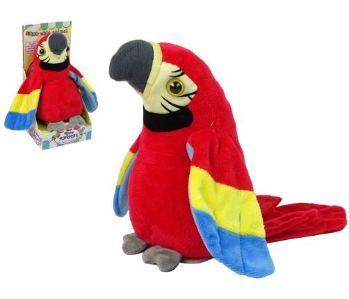 Interactive Talking Red Parrot Repeating Words