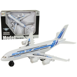 Passenger Plane White with Blue Elements Drive Lights Sound