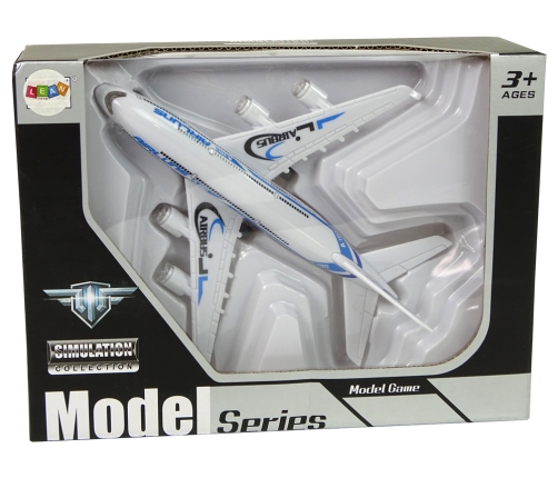 Passenger Plane White with Blue Elements Drive Lights Sound