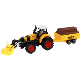 Tractor With Trailer Excavator Bulldozer Agricultural Machine Yellow