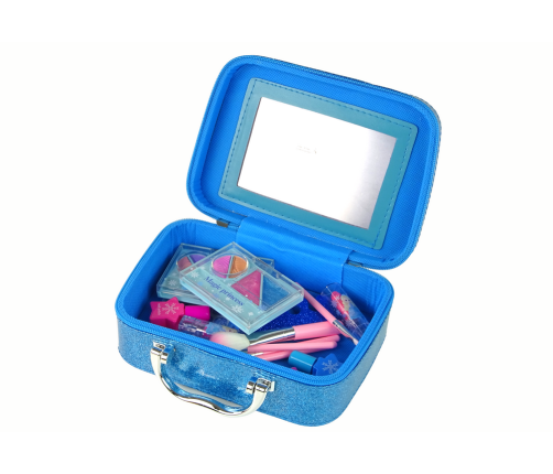 Beauty Set in a Blue Cosmetics Case