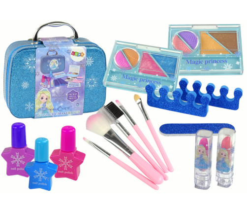 Beauty Set in a Blue Cosmetics Case