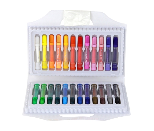 Set of Colored Acrylic Markers in a Suitcase, 24 Pieces