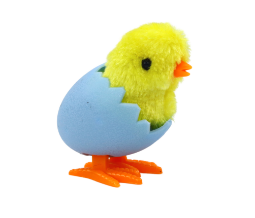 Jumping Chicken In Egg Shell Wind Up Plush Yellow