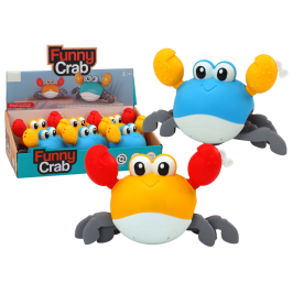 Bath Toy Wind Up Crab Walks Swims Blue Yellow